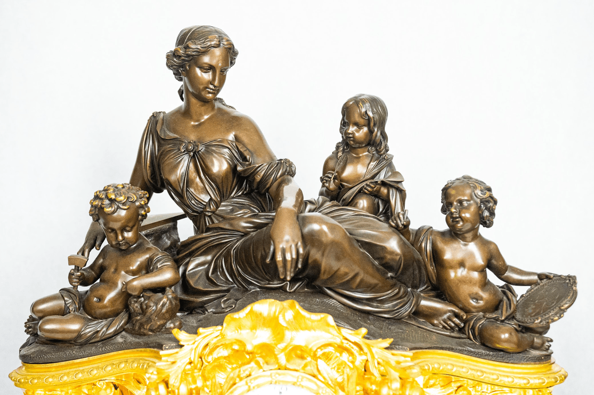 Raingo Fréres Tűzi aranyozott kandalló óra