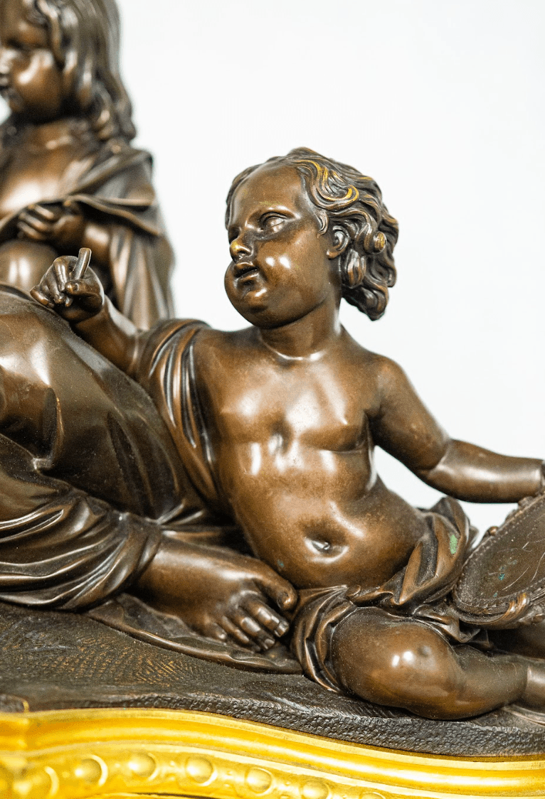 Raingo Fréres Tűzi aranyozott kandalló óra