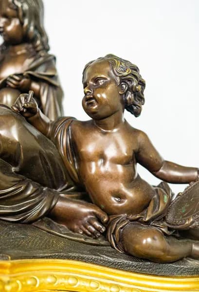 Fire-gilt mantel clock by Raingo Frères