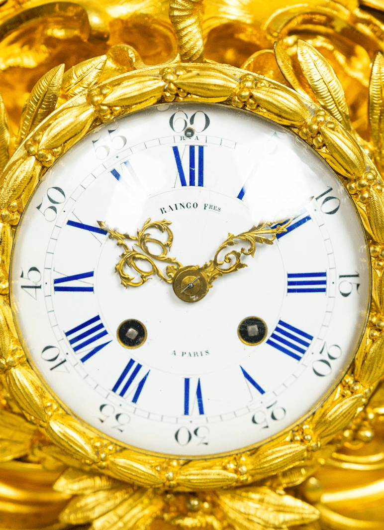 Raingo Fréres Tűzi aranyozott kandalló óra