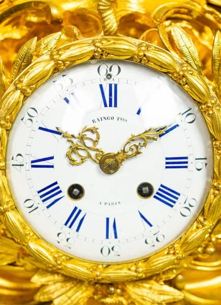Fire-gilt mantel clock by Raingo Frères