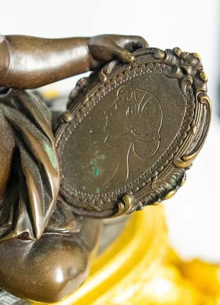 Fire-gilt mantel clock by Raingo Frères