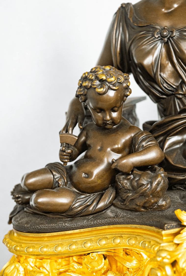 Raingo Fréres Tűzi aranyozott kandalló óra