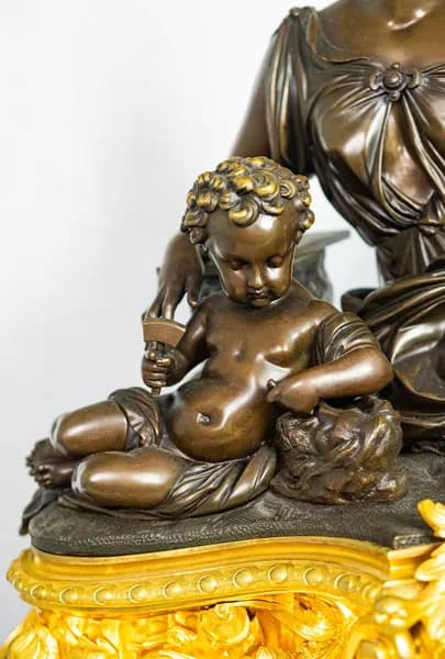 Fire-gilt mantel clock by Raingo Frères