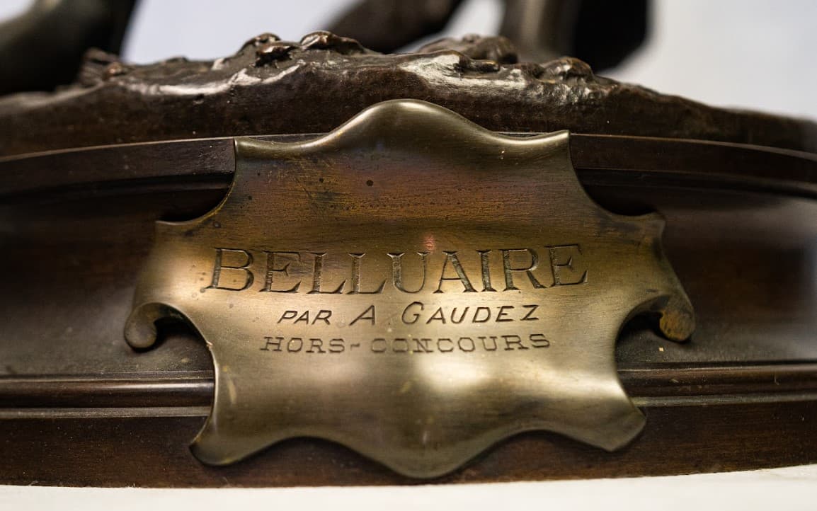 Gaudez 'Belluaire' bronz szobor 19.század