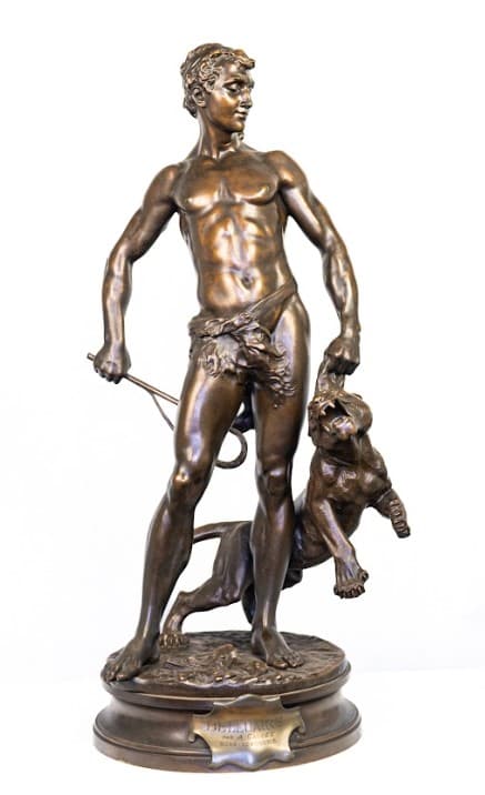 Gaudez 'Belluaire' bronz szobor 19.század