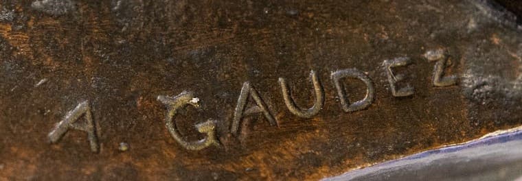 Gaudez 'Belluaire' bronz szobor 19.század