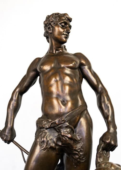 Gaudez 'Belluaire' bronz szobor 19.század