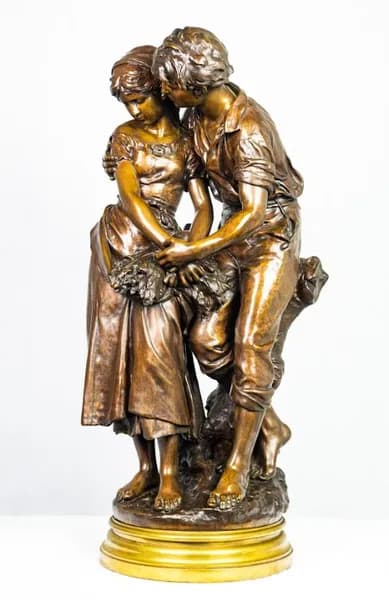 Bronze sculpture of a young couple