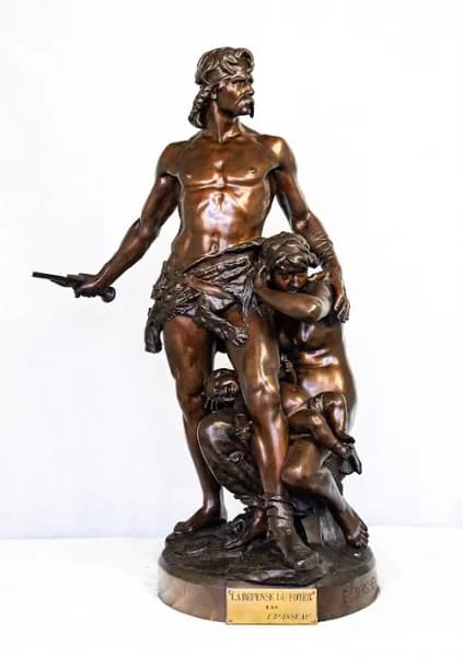 Bronze sculpture “La Défense du Foyer”
