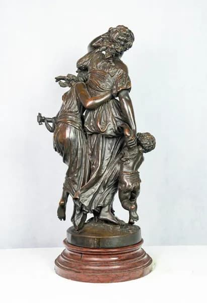 Mathurin Moreau 'L'Orage' bronz szobor 'Hors Concours'