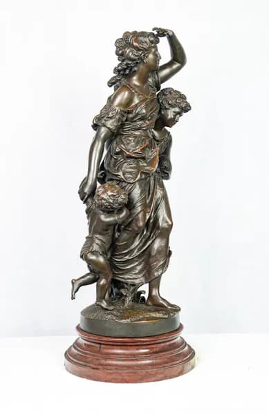 Mathurin Moreau 'L'Orage' bronz szobor 'Hors Concours'