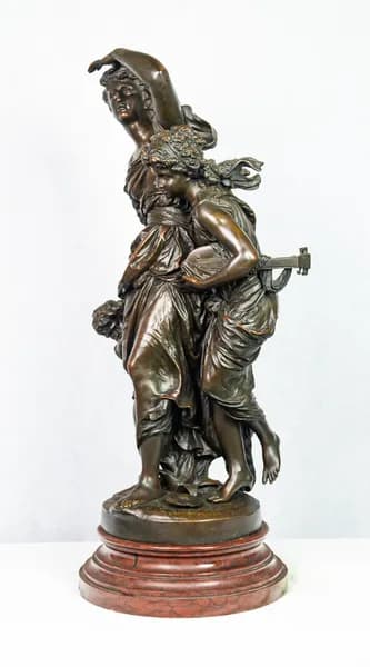 Mathurin Moreau 'L'Orage' bronz szobor 'Hors Concours'