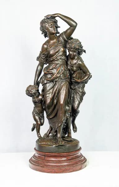 Mathurin Moreau 'L'Orage' bronz szobor 'Hors Concours'