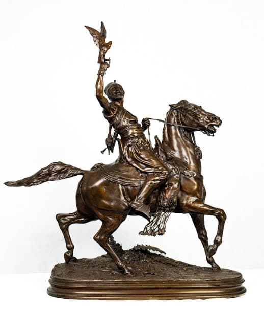 'Arab falconer' bronz szobor