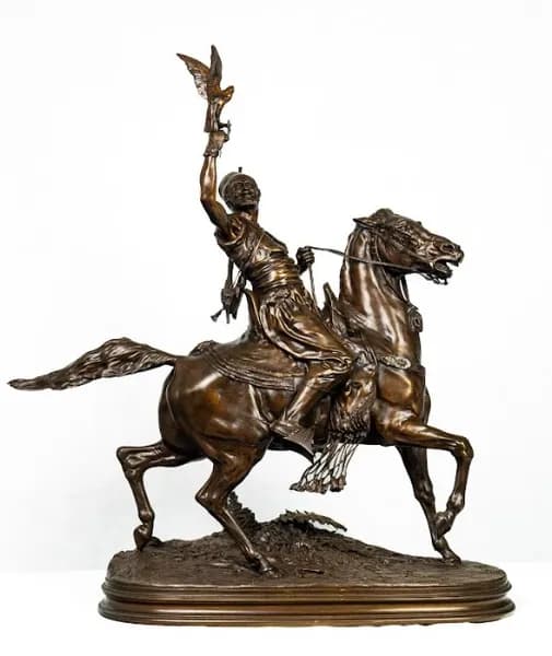 Arab Falconer, bronze sculpture