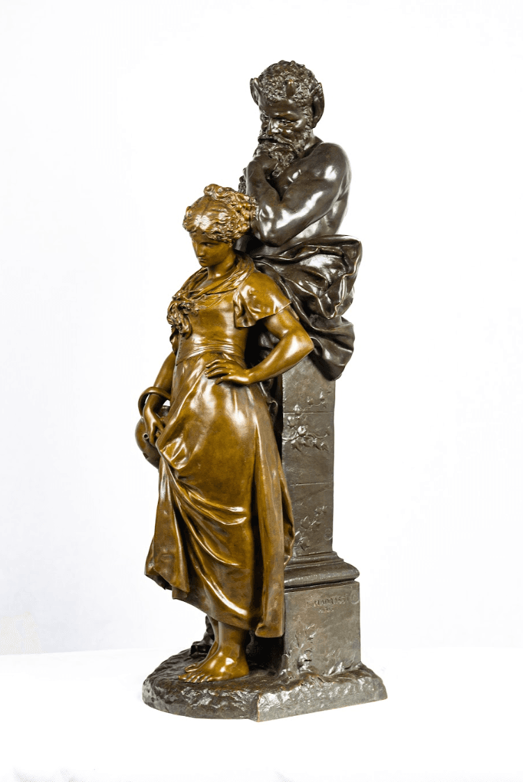 'Pan with young maiden' bronz szobor
