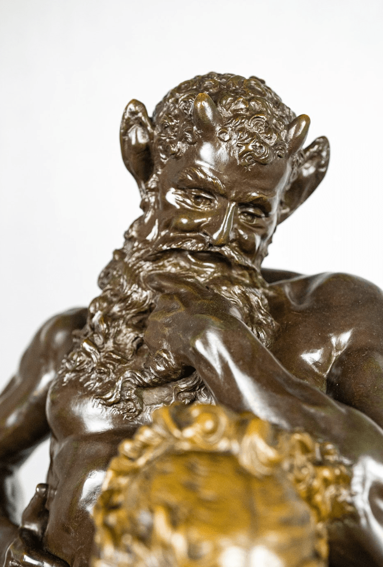 'Pan with young maiden' bronz szobor