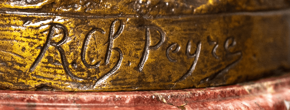 R.Ch.Peyre 'Trois Amours' három alakos bronz szobor 19.század