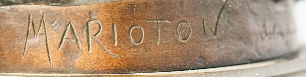 E.Marioton 'Le travail guidant la fortune' bronz szobor 19.század