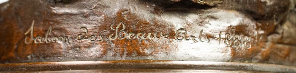 E.Marioton 'Le travail guidant la fortune' bronz szobor 19.század