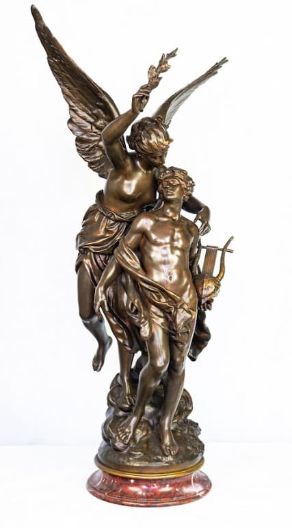 Mathurin Moreau 'L'Immortalité' bronz szobor 19.század