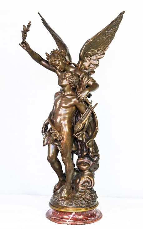 Mathurin Moreau 'L'Immortalité' bronz szobor 19.század