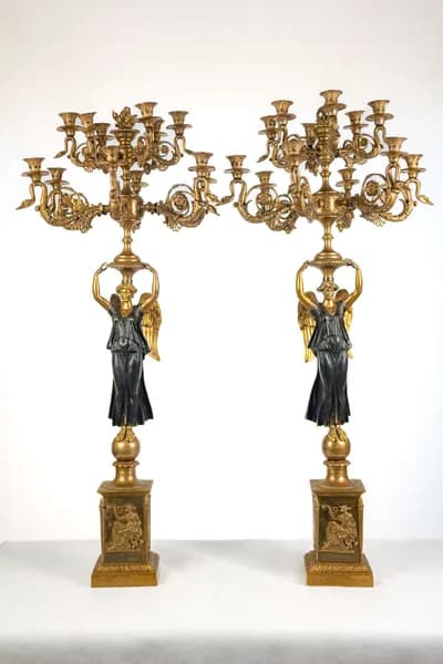 French pair of candelabra by Pierre-Philippe Thomire, with 12 candle cups