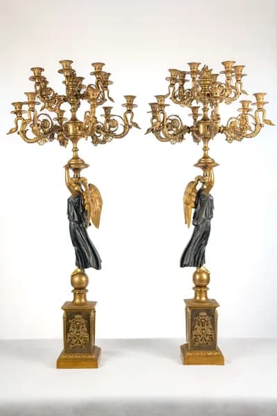 French pair of candelabra by Pierre-Philippe Thomire, with 12 candle cups