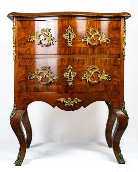 Dresden Baroque pair of two-drawer commodes