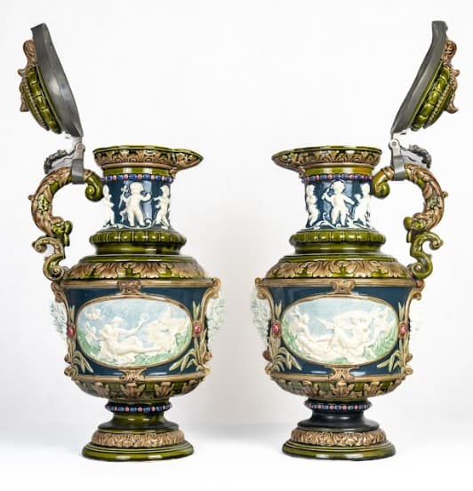 Schütz Blansko majolika kupa pár