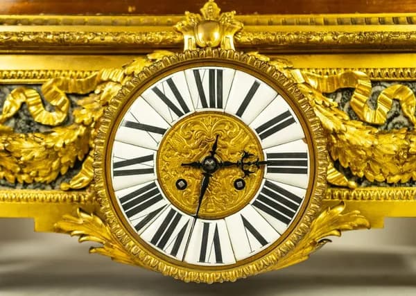 Three-piece clock set by Lerolle Frères