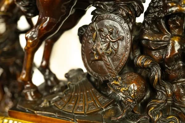 Three-piece clock set by Lerolle Frères