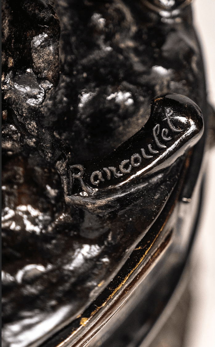 Ernest Rancoulet 'Devoir' bronz szobor 19.század eredeti talpazattal