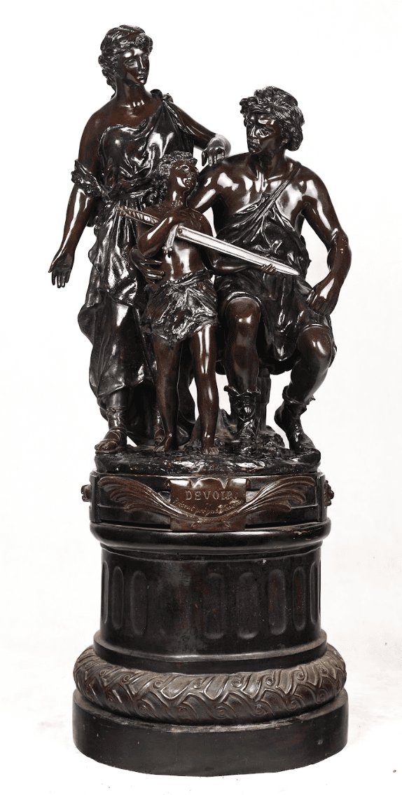 Ernest Rancoulet 'Devoir' bronz szobor 19.század eredeti talpazattal