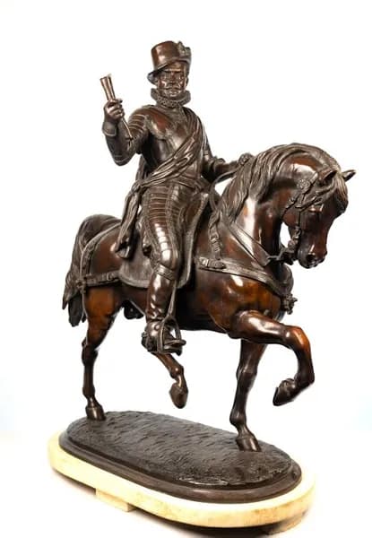 Alfred Émilien Nieuwerkerke, Equestrian Portrait of Prince William of Orange, bronze sculpture