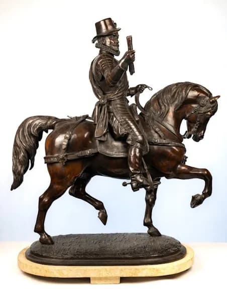 Alfred Émilien Nieuwerkerke, Equestrian Portrait of Prince William of Orange, bronze sculpture