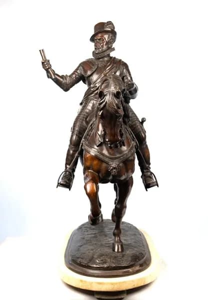 Alfred Émilien Nieuwerkerke, Equestrian Portrait of Prince William of Orange, bronze sculpture