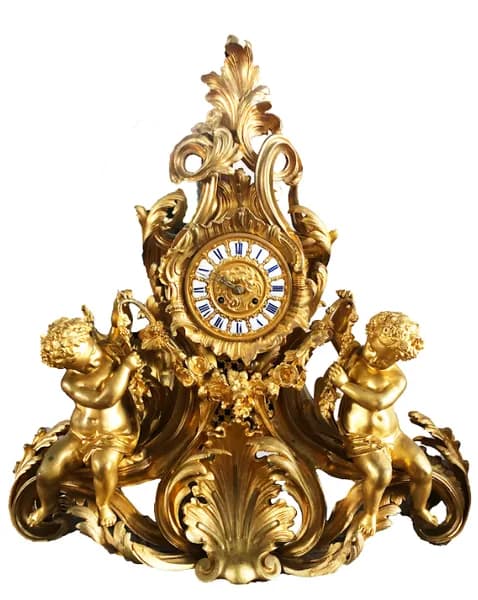 Fire-gilt mantel clock, 19th century