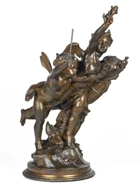 Amours Vainqueurs, patinated bronze metal alloy sculpture
