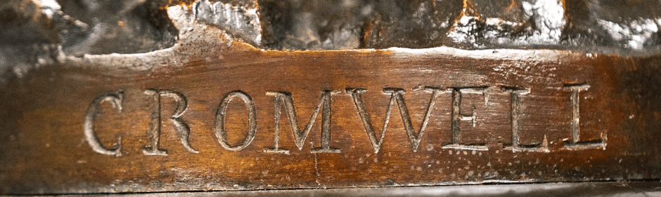 Belleuse 'King Charles I' és 'Chromwell' bronz szobor pár, Deniére öntőműhely pecsét 19.század