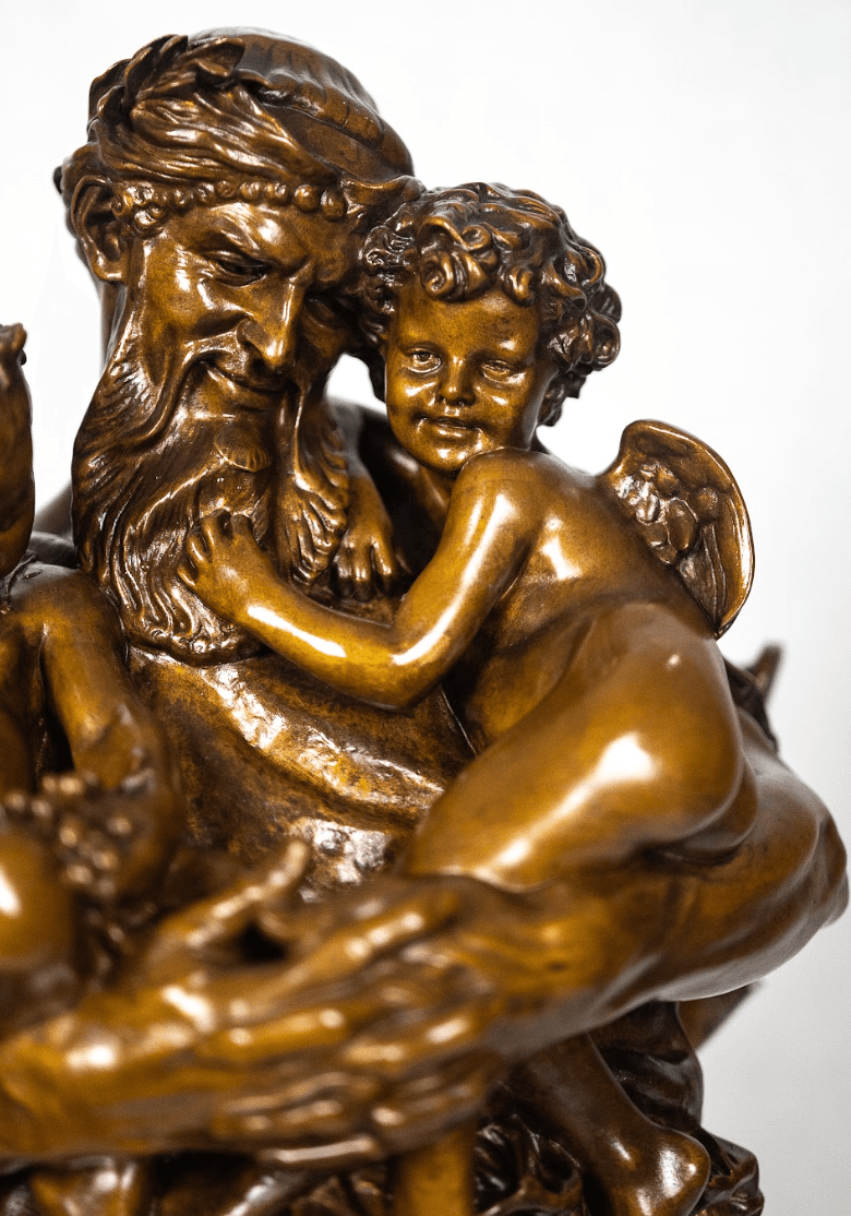 'ANACREON, BACCHUS, AND CUPID' bronz szobor F.Barbedienne öntőműhely