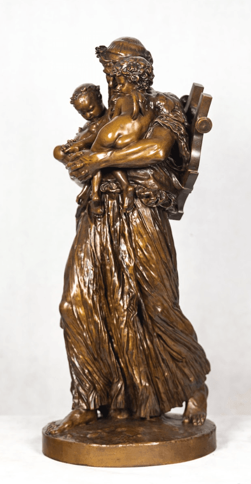 'ANACREON, BACCHUS, AND CUPID' bronz szobor F.Barbedienne öntőműhely