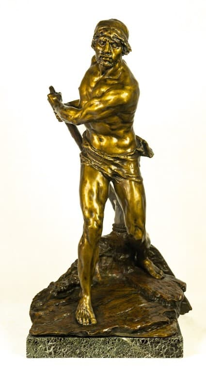 Geroges Colin 'Le Pagayeur' bronz szobor 19.század