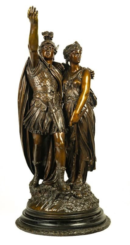 'Aeneas és Dido' bronz szobor