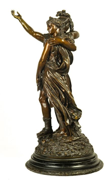 'Aeneas és Dido' bronz szobor