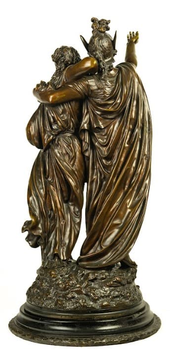 'Aeneas és Dido' bronz szobor