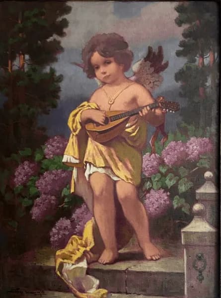 Mandolint pengető puttó