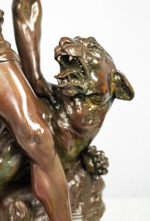 Gauquié 'La Lutte pour la Vie' bronz szobor 19.század