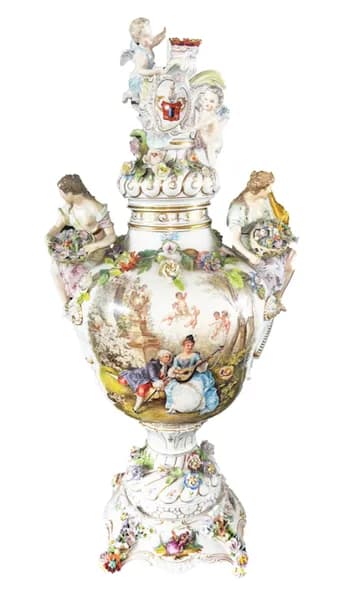 Dresden porcelain urn